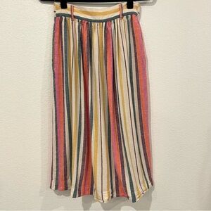 BP Multicolor Striped A-Line Skirt with Pockets Size Small